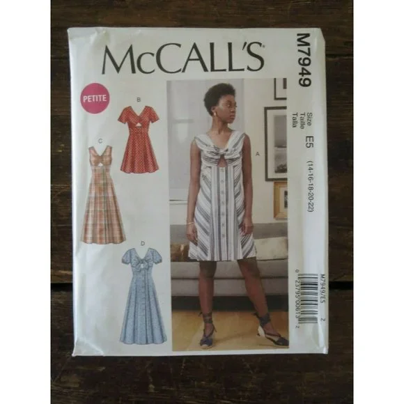 McCall's Dresses New Mccalls M7949 E5 Pattern Miss Petite Tie